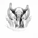 Mammoth with lightning tattoo design idea
