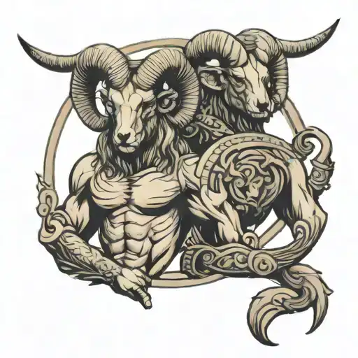 Aries and tyr back to back tattoo tattoo design idea