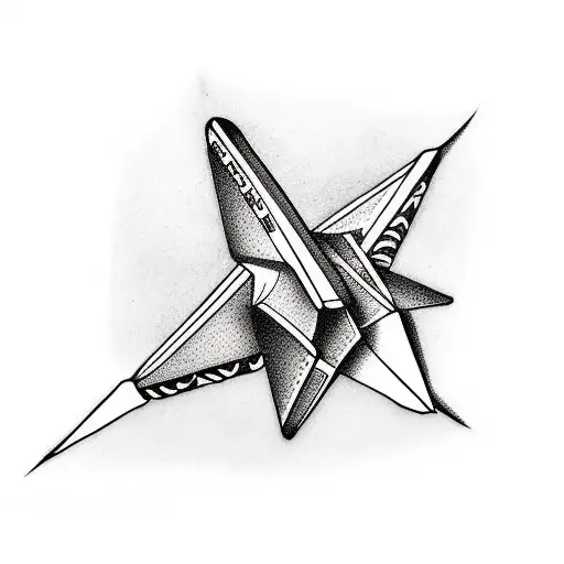 paper airplane tattoo design idea