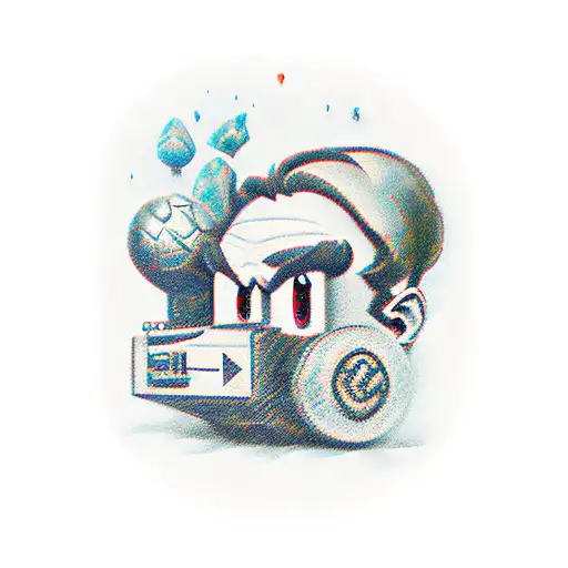 old game charachters and icoms like link mario and etc tattoo design idea