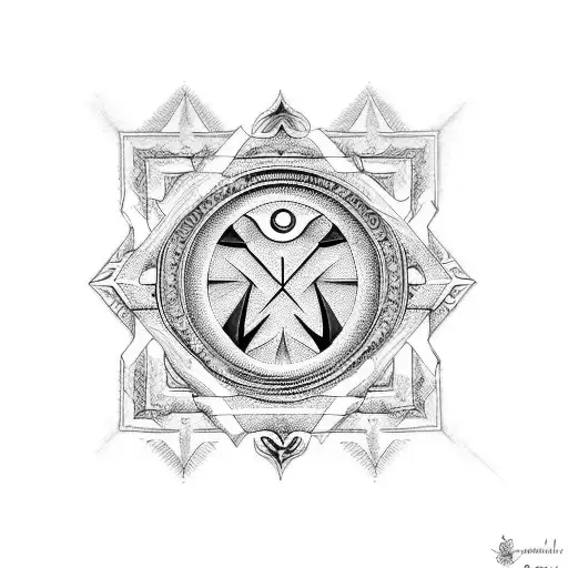 Combine occult symbols and negative energy in a mesmerizing design tattoo design idea
