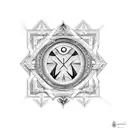 Combine occult symbols and negative energy in a mesmerizing design tattoo design idea