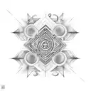 Combine occult symbols and negative energy in a mesmerizing design tattoo design idea