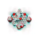 3D honeycomb red and black tattoo design idea