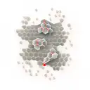 3D honeycomb red and black tattoo design idea