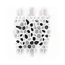 3D honeycomb red and black, alternating sizes tattoo design idea