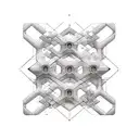 3D honeycomb red and black, alternating sizes tattoo design idea