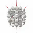 3D honeycomb red and black, alternating sizes tattoo design idea