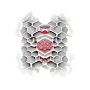 3D honeycomb red and black, alternating sizes tattoo design idea