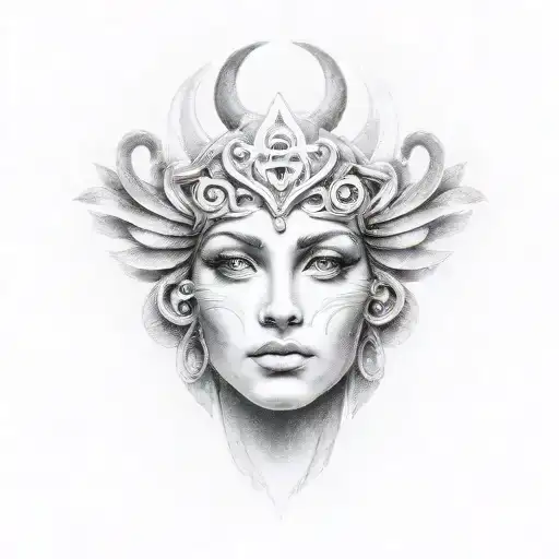 NYX greek goddess symbol tattoo design idea