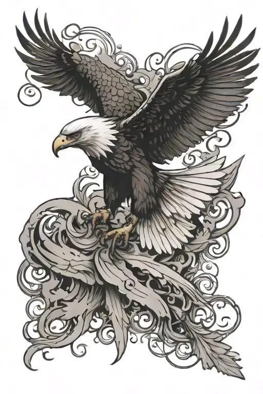 rebirth of eagle soaring tattoo design idea