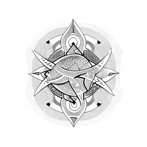 berber symbol pisces  tattoo design idea