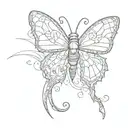 eeyore tail with butterfly  tattoo design idea