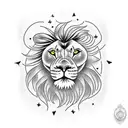 Lion with fire tattoo design idea
