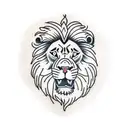 Lion with fire tattoo design idea