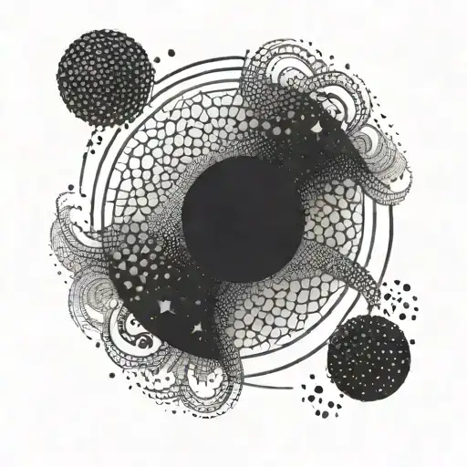 Dark Sun Sphere Blackwork tattoo design idea