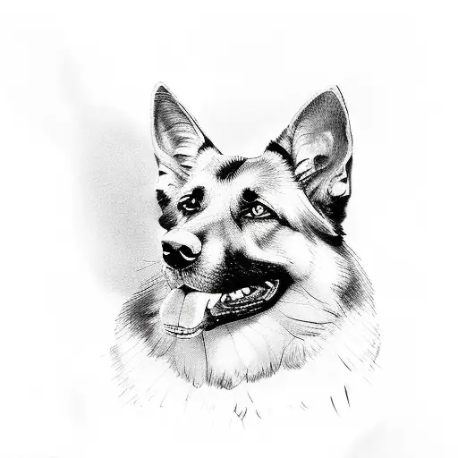 german shepherd  tattoo design idea