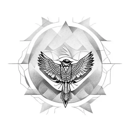 crow with euro tattoo design idea