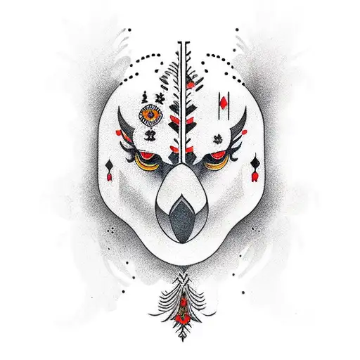 crow with euro tattoo design idea