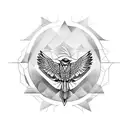 crow with euro tattoo design idea