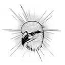 crow with euro tattoo design idea