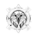 crow with euro tattoo design idea