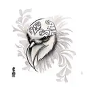 crow with euro tattoo design idea