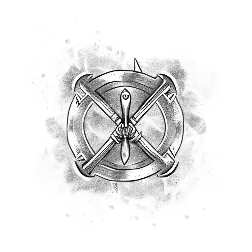 Viking axe with the Nordic runes writing Toby tattoo design idea