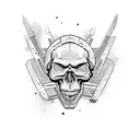 Offroad-inspired skull with Ford Ranger elements tattoo design idea
