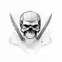 Offroad-inspired skull with Ford Ranger elements tattoo design idea