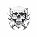 Offroad-inspired skull with Ford Ranger elements tattoo design idea