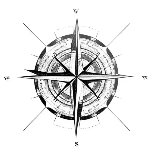 Travel, north star, compass tattoo design idea
