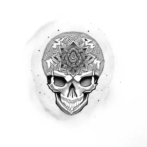 skull mandala  tattoo design idea