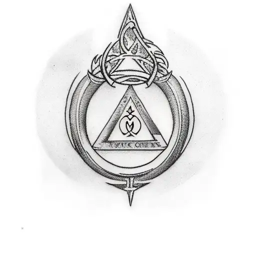 Lord of the Ring Engraving from the one Ring, Celtics Sytle sleeve with fairy Tail symbole tattoo design idea