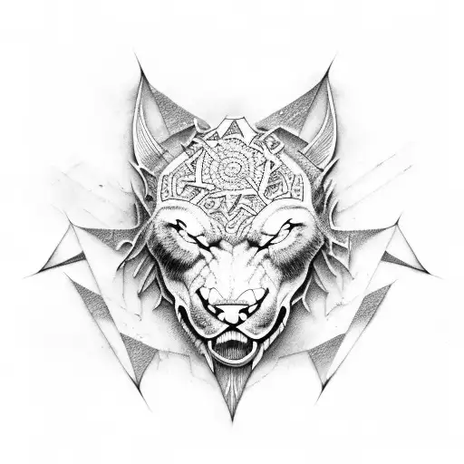 pantera con alas tattoo design idea