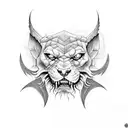 pantera con alas tattoo design idea