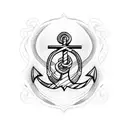 anchor with butterfly and flowers tattoo design idea