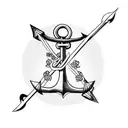 anchor with butterfly and flowers tattoo design idea