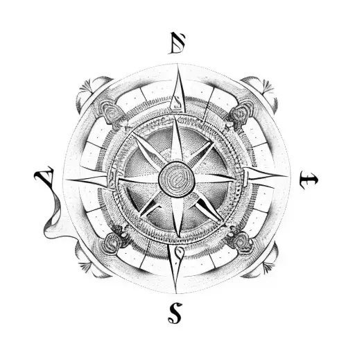 Viking compass tattoo design idea