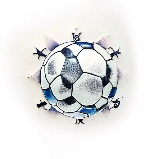 leon, reloj, balon de futbol, treboles tattoo design idea