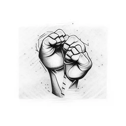 fighter fists with bandages  tattoo design idea