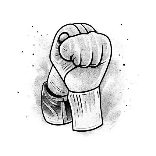 mma fighter fists tattoo design idea