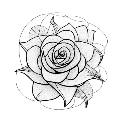 nine petal flower tattoo design idea