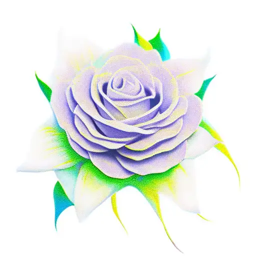 nine petal flower tattoo design idea