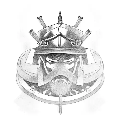 Samurai Battling English Knight tattoo design idea