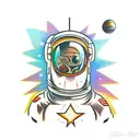 spaceman  tattoo design idea