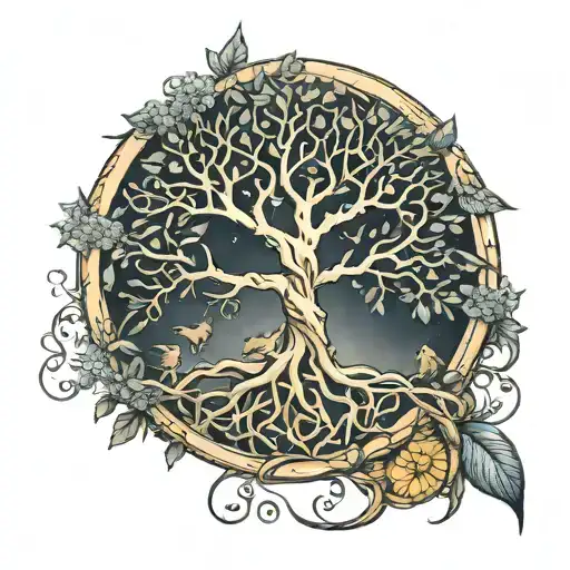 tree of life dna tattoo design idea