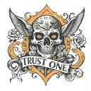 trust no one tattoo design idea