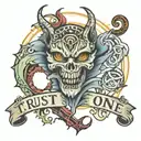 trust no one tattoo design idea