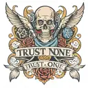 trust no one tattoo design idea